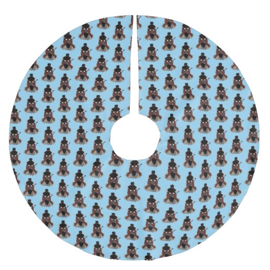 Funny buffalo bison cartoon illustratie kerstboom rok (Voorkant)