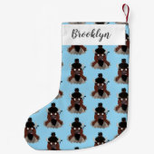 Funny buffalo bison cartoon illustratie kleine kerstsok (Achterkant)