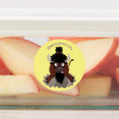 Funny buffalo bison cartoon illustratie labels (Aangebracht)