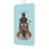 Funny buffalo bison cartoon illustratie luchtverfrisser (Links)
