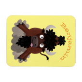 Funny buffalo bison cartoon illustratie magneet (Horizontaal)