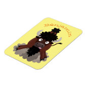 Funny buffalo bison cartoon illustratie magneet (Linkerzijde)