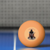 Funny buffalo bison cartoon illustratie pingpongbal (Net)
