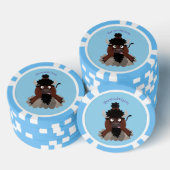Funny buffalo bison cartoon illustratie poker chips (Opstapeling)