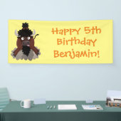 Funny buffalo bison cartoon illustratie spandoek (Beurs)