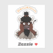 Funny buffalo bison cartoon illustratie sticker (Vel)