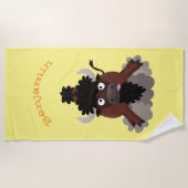 Funny buffalo bison cartoon illustratie strandlaken (Voorkant)