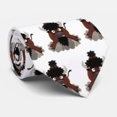 Funny buffalo bison cartoon illustratie stropdas (Opgerold)