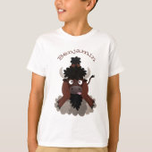 Funny buffalo bison cartoon illustratie t-shirt (Voorkant)
