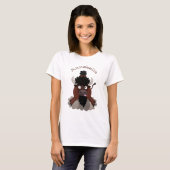 Funny buffalo bison cartoon illustratie t-shirt (Voorkant volledig)