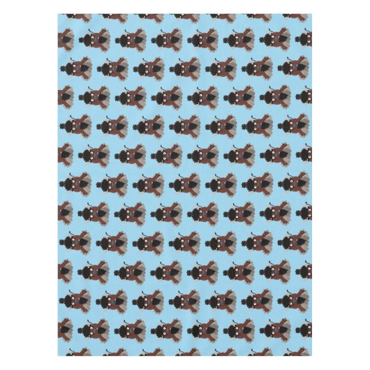Funny buffalo bison cartoon illustratie tafelkleed (Voorkant)