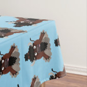 Funny buffalo bison cartoon illustratie tafelkleed (Voorbeeld)