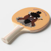 Funny buffalo bison cartoon illustratie tafeltennisbatje (Voorkant Gekanteld)
