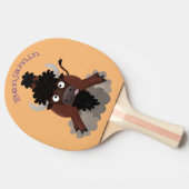 Funny buffalo bison cartoon illustratie tafeltennisbatje (Zijkant)