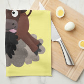 Funny buffalo bison cartoon illustratie theedoek (Quarter Fold)