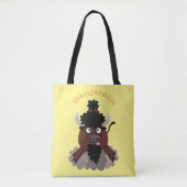 Funny buffalo bison cartoon illustratie tote bag (Voorkant)