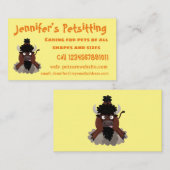 Funny buffalo bison cartoon illustratie visitekaartje (Voorkant / Achterkant)