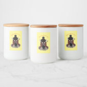 Funny buffalo bison cartoon illustratie voedselcontainer etiket (Flessen)