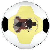Funny buffalo bison cartoon illustratie voetbal (Gedraaid)