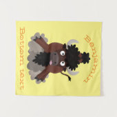 Funny buffalo bison cartoon illustratie wandkleed (Voorkant (horizontaal))