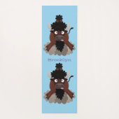 Funny buffalo bison cartoon illustratie yogamat (Achterkant)