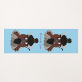 Funny buffalo bison cartoon illustratie yogamat (Voorkant (horizontaal))