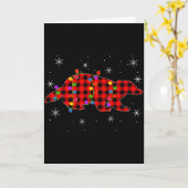 Funny Buffalo Plaid Family Matching Badger Christm Kaart (Gele Bloem)