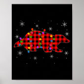 Funny Buffalo Plaid Family Matching Badger Christm Poster (Voorkant)