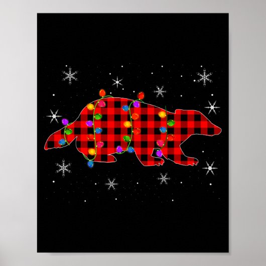 Funny Buffalo Plaid Family Matching Badger Christm Poster (Voorkant)