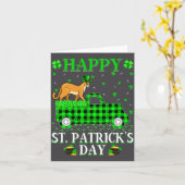 Funny Buffalo Plaid Green Truck Cougar St Patrick  Kaart (Gele Bloem)