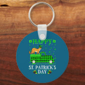 Funny Buffalo Plaid Green Truck Cougar St Patrick Sleutelhanger (Voorkant)