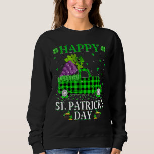 Funny Buffalo Plaid Green Truck Grapes Fruit St Pa Trui
