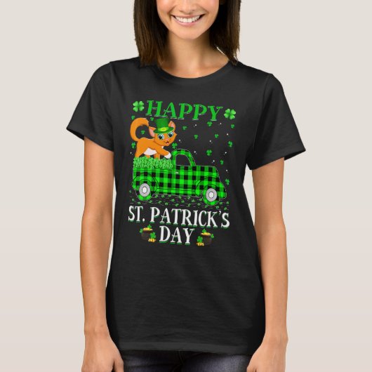 Funny Buffalo Pset Green Truck Cat St Patrick's D T-shirt (Voorkant)