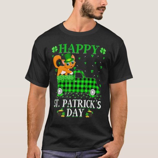 Funny Buffalo Pset Green Truck Cat St Patrick's D T-shirt (Voorkant)