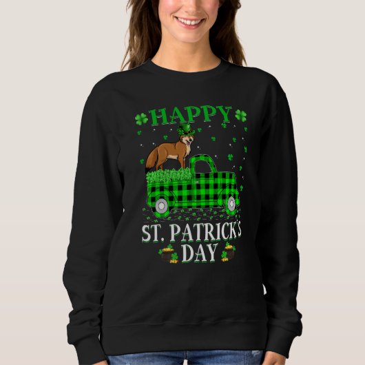 Funny Buffalo Pset Green Truck Coyote St Patrick' Trui (Voorkant)