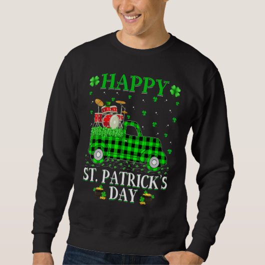 Funny Buffalo Pset Green Truck Drum St Patrick's Trui (Voorkant)