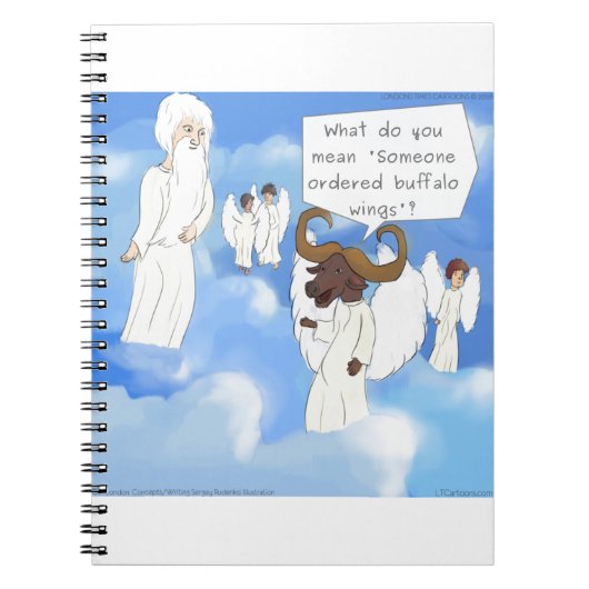 Funny Buffalo wings in de hemel Notitieboek (Voorkant)