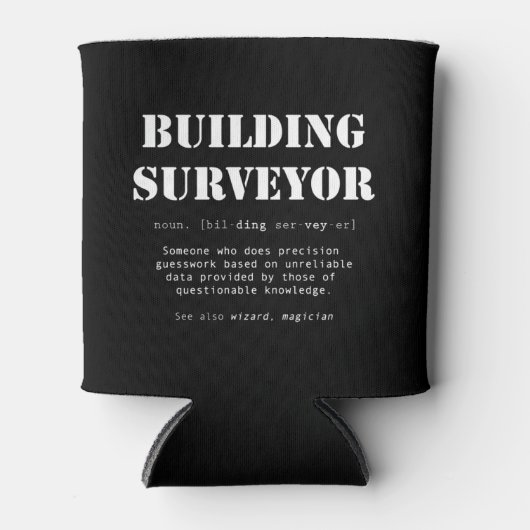 Funny Building Surveyor Dictionary Cadeft Blikjeskoeler (Voorkant)