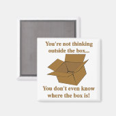 Funny Buiten de Doos Kartonnen Donkere Humor Magneet (Voorkant / Achterkant)