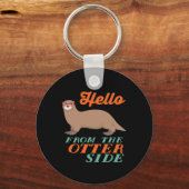 Funny Buitengronddier Hallo van de andere kant Sleutelhanger (Voorkant)