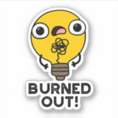 Funny Bulb Pun gebrand Sticker (Voorkant)