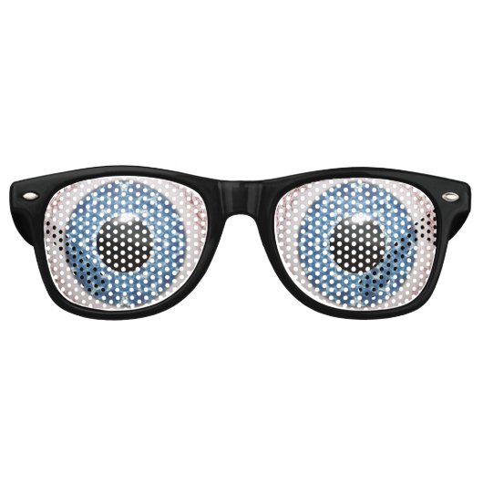 Funny Bulging Bloodshot Blue Eyes Retro Zonnebril (Voorkant)
