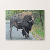 Funny Bull Bison met zijn testikels Legpuzzel (Horizontaal)