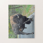 Funny Bull Bison met zijn testikels Legpuzzel (Verticaal)