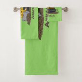 Funny bull Driving Bulldozer cartoon Bad Handdoek (Insitu)