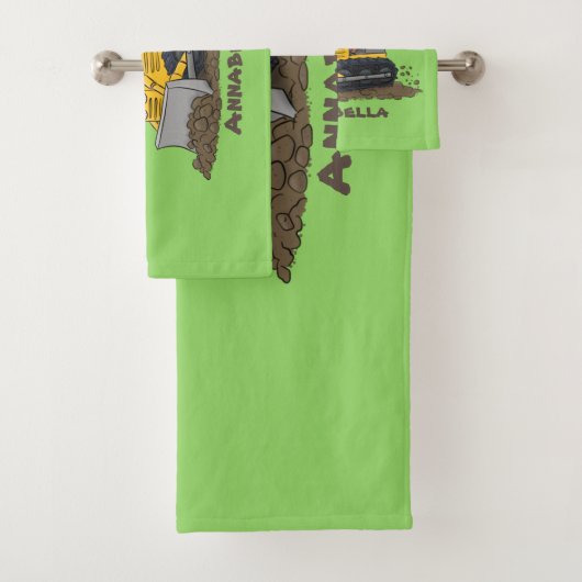 Funny bull Driving Bulldozer cartoon Bad Handdoek (Insitu)