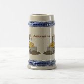 Funny bull Driving Bulldozer cartoon Bierpul (Center)