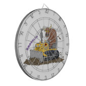 Funny bull Driving Bulldozer cartoon Dartbord (Voorkant Links)