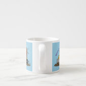 Funny bull Driving Bulldozer cartoon Espresso Kop (Achterkant)