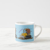 Funny bull Driving Bulldozer cartoon Espresso Kop (Rechts)